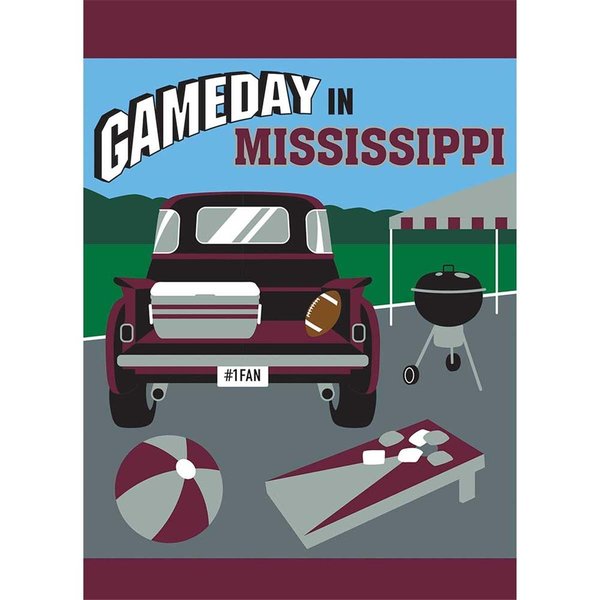 Magnolia Garden Flags 13 x 18 in Game Day in Mississippi Garden Flag Maroon  Grey 1460